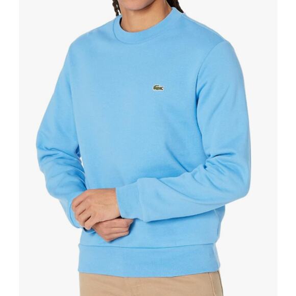 Lacoste Men's Organic Brushed Cotton Sweatshirt Light Blue XL - Picture 1 of 3